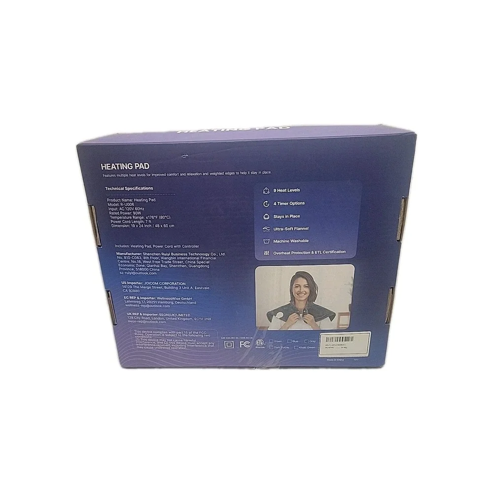 RENPHO Heating‎ Pad For Neck Back Pain & Cramps Relief Heat Pad 19x24 Grey